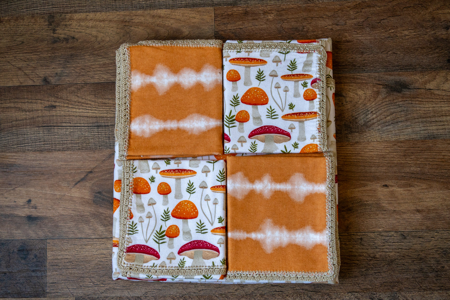 Woodland Mushrooms Blanket & Burp Cloth Set ๐๐งก๐ฟ