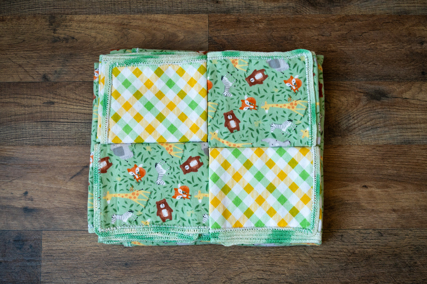 Safari Friends Blanket & Burp Cloth Set 🦒🦓🌿