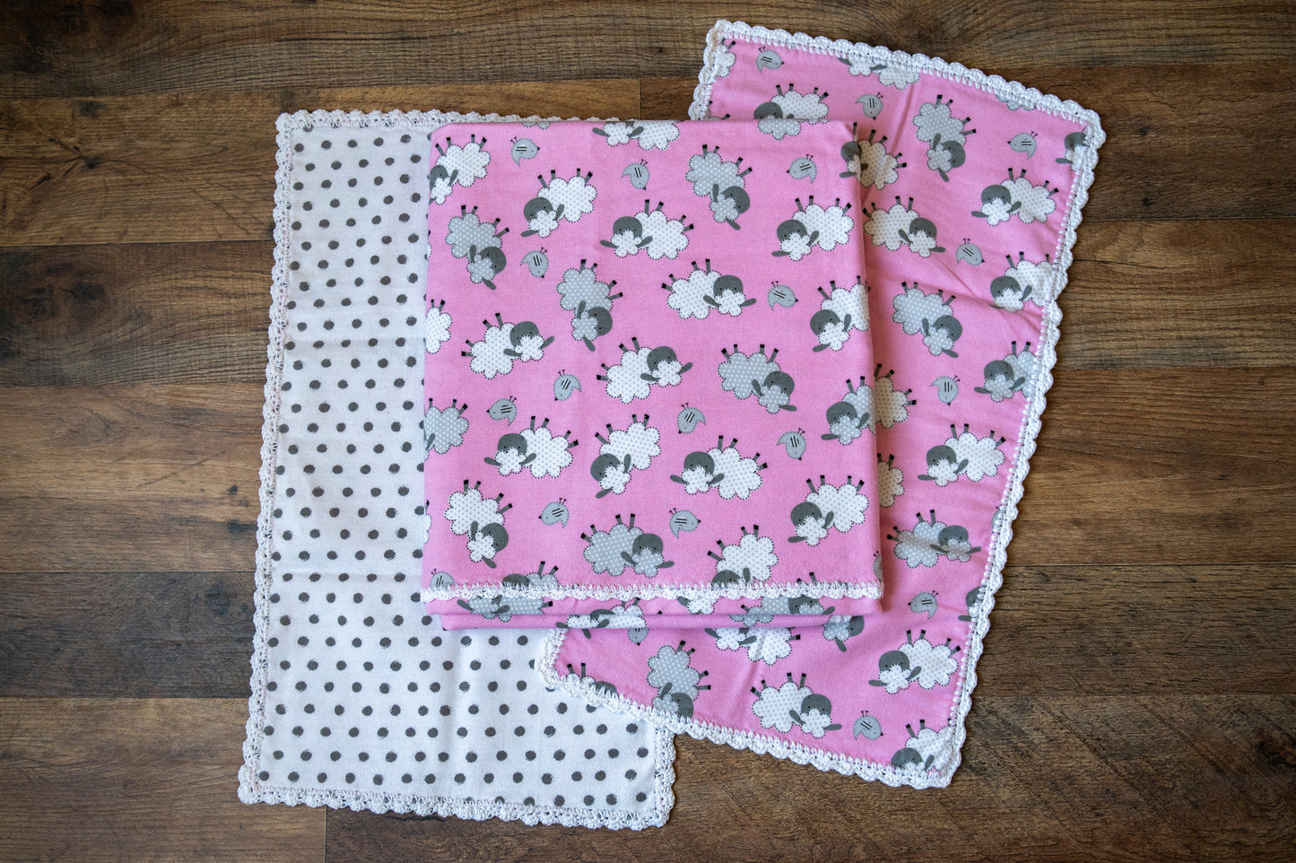 Counting Sheep Blanket & Burp Cloth Set 🐑💗✨