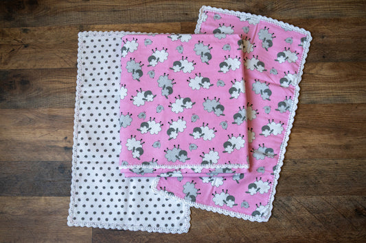 Counting Sheep Blanket & Burp Cloth Set 🐑💗✨