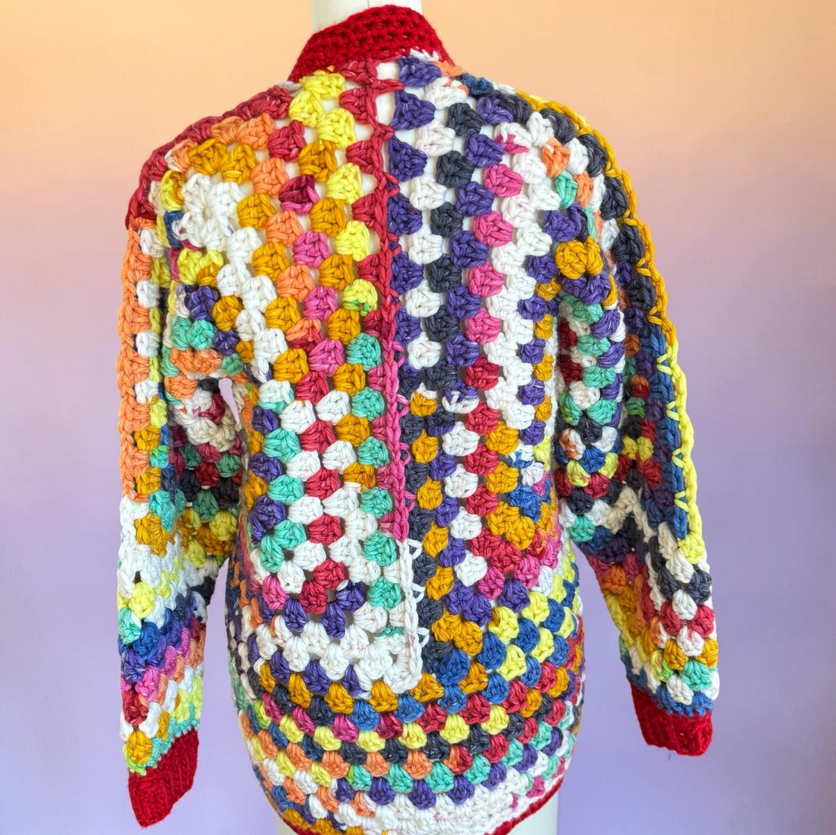 Prismatic Granny Square Cardigan - (X Large)