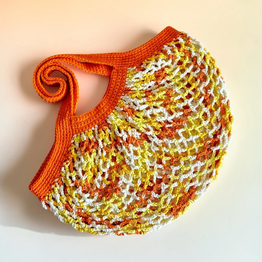 Creamsicle Mesh Market bag