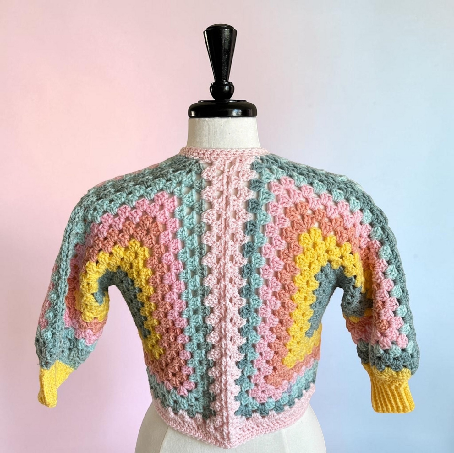 🌸 Pastel Dreams Granny Square Cardigan (X-Size Small)