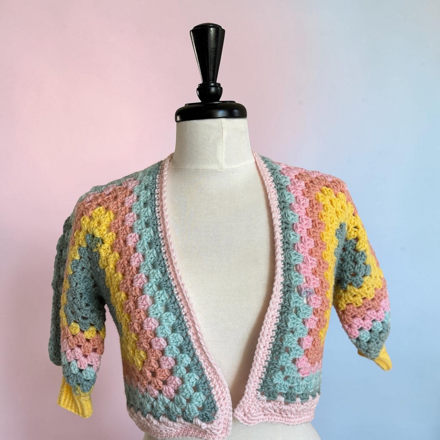 🌸 Pastel Dreams Granny Square Cardigan (X-Size Small)